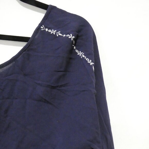 TORRID | size 1 | Navy Blue Embroidered Bohemian Blouse - Picture 11 of 16